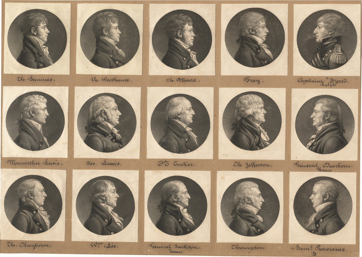 Saint-Mémin Sammlung von Porträts, Gruppe 31 von Charles B. J. Févret de Saint Mémin
