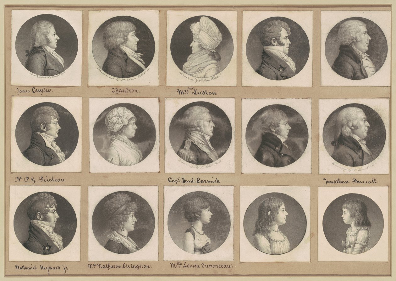 Saint-Mémin Sammlung von Porträts, Gruppe 52 von Charles B. J. Févret de Saint Mémin