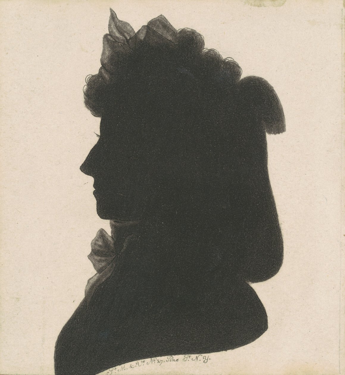 Unbekannte weibliche Silhouette von Charles B. J. Févret de Saint Mémin