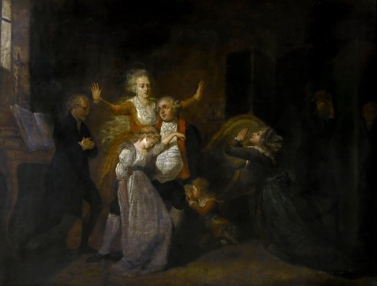 Abschied von Ludwig XVI. durch seine Familie im Temple, 20. Januar 1793 von Charles Benazech