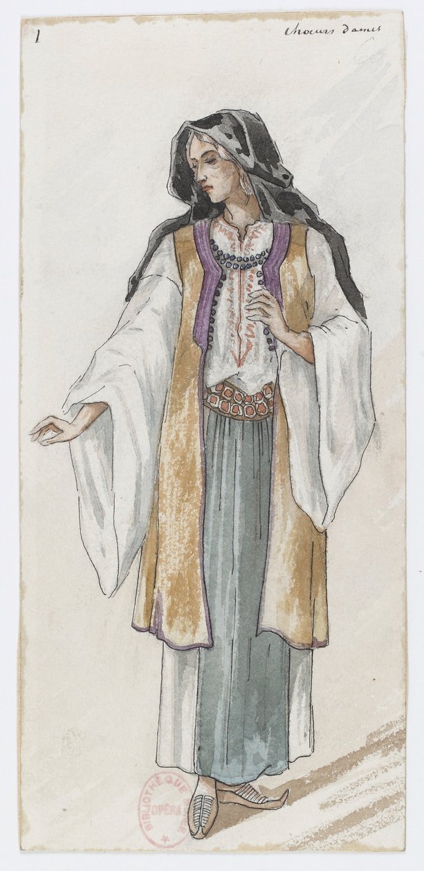Holmès - La montagne noire - Kostümentwürfe von Charles Bianchini - 01. Choeurs dames von Charles Bianchini