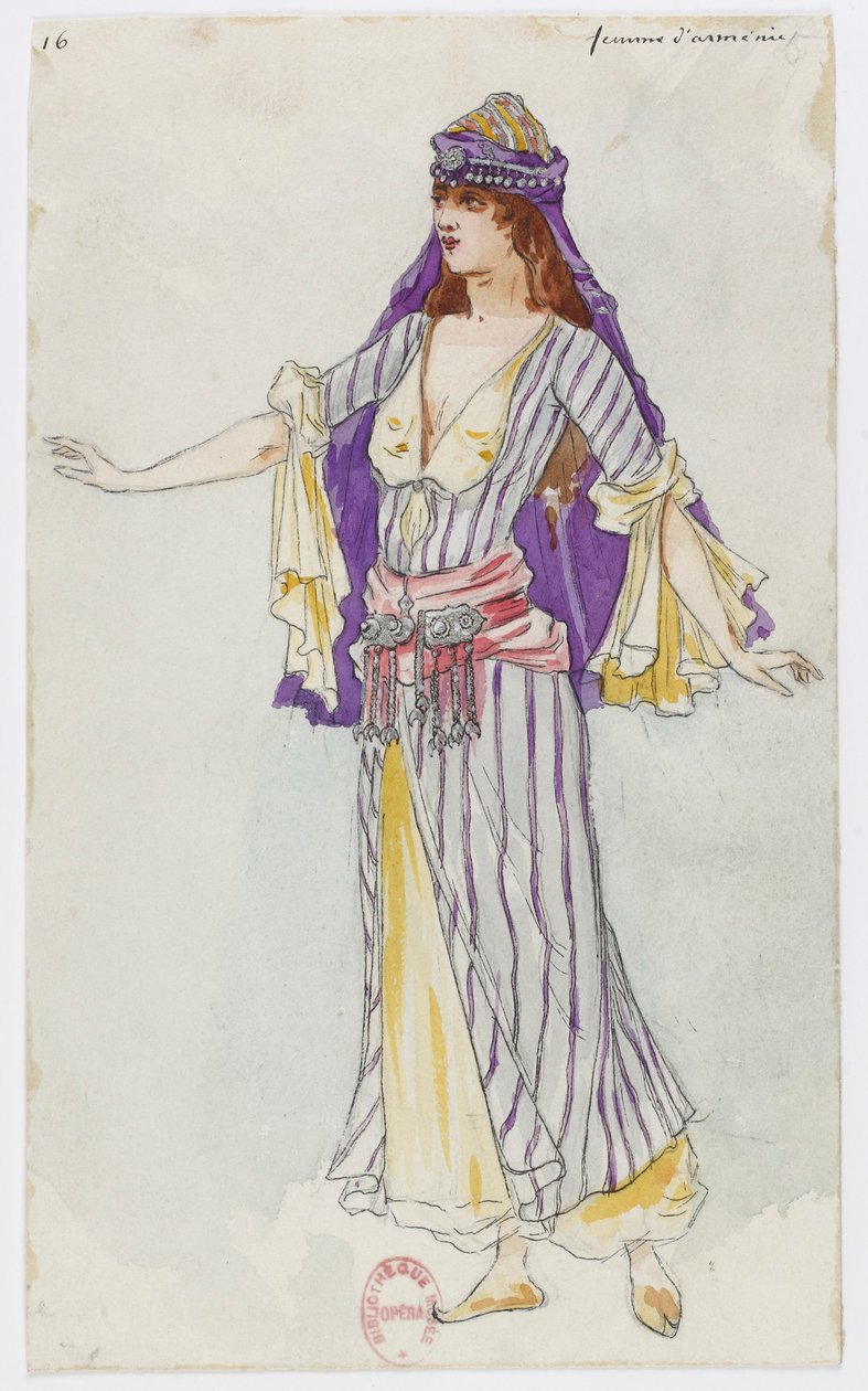 Holmès - La montagne noire - Kostümentwürfe von Charles Bianchini - 16. Frau aus Armenien von Charles Bianchini