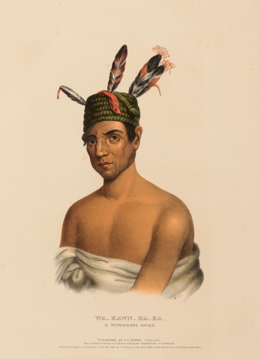 WA-KAWN-HA-KA, ein Winnebago-Häuptling, aus der Geschichte der Indianerstämme Nordamerikas von Charles Bird King