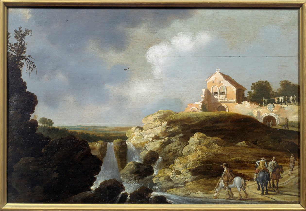 Italienische Landschaft. Gemälde von Carel De Hooch (? - 1638) von Charles Cornelisz de Hooch