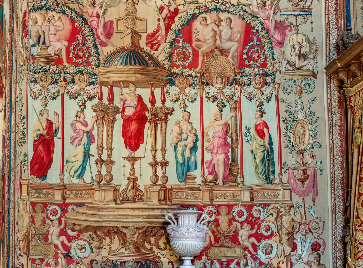Schlafzimmer von Anne von Österreich im Papst-Apartment von Charles & Cotelle Jean II (1642 1708) Errard