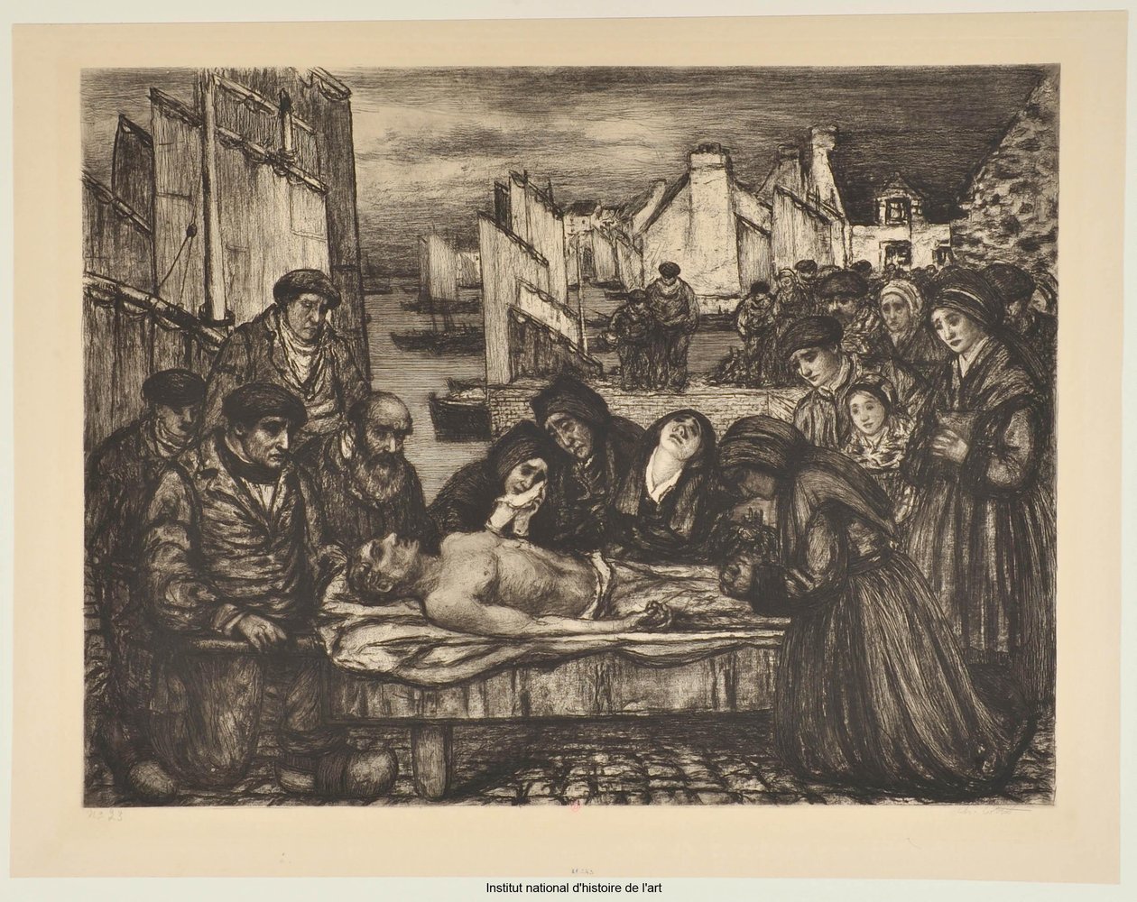 Schmerz im Land des Meeres oder Die Opfer des Meeres (Probe b) von Charles Cottet