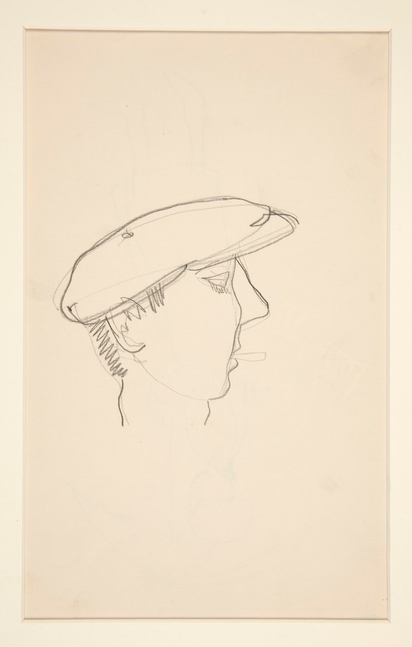 Kopf eines rauchenden Mannes (recto); Frau mit Regenschirm (verso) von Charles Demuth