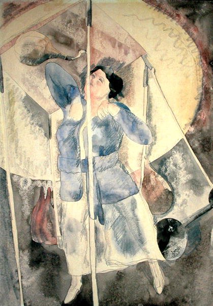 Frau mit Boxsack von Charles Demuth