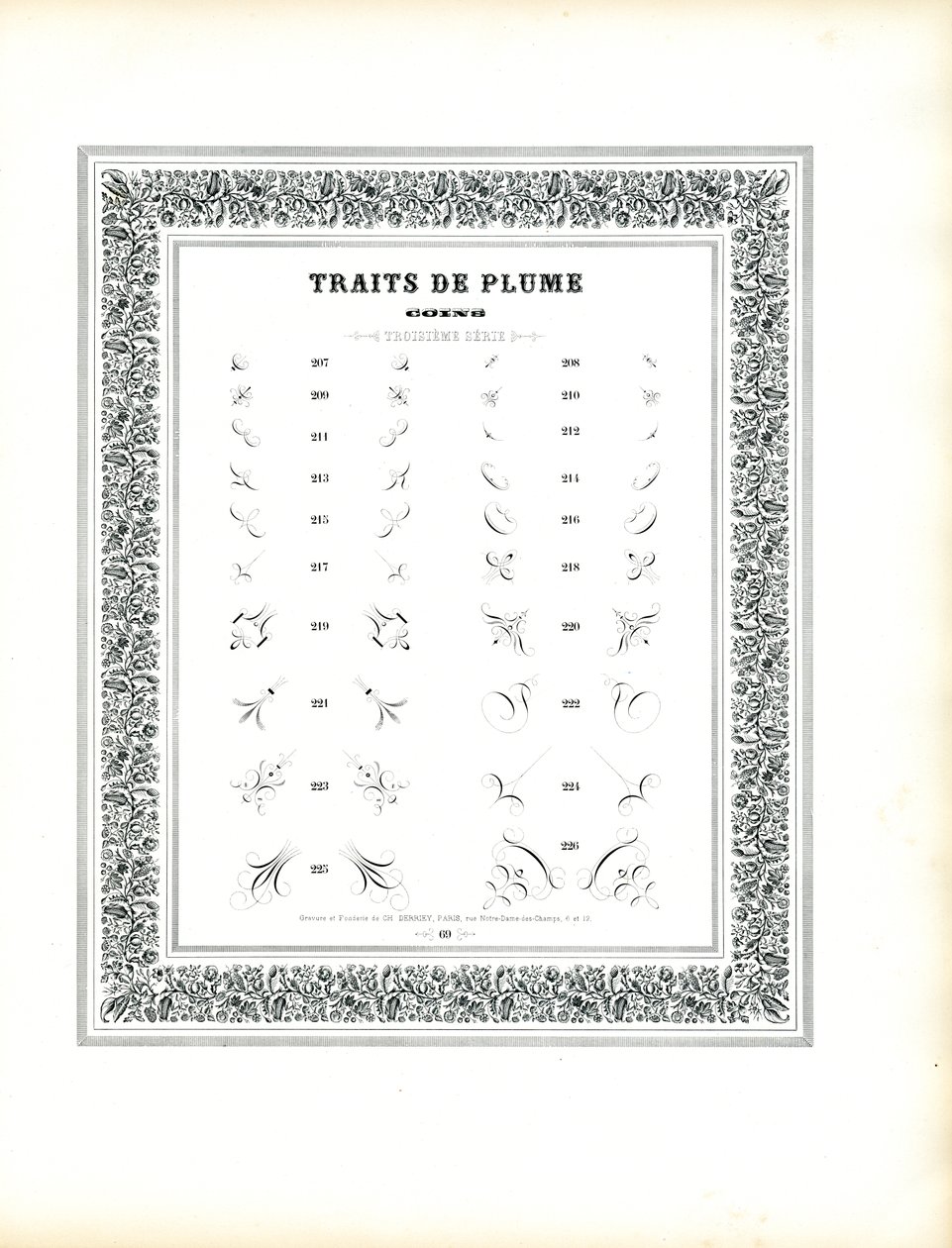 Kalligraphische Eckelemente - Traits de Plume Coins von Charles Derriey