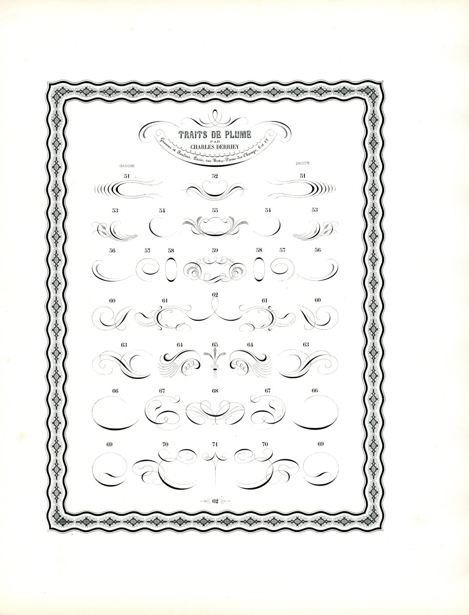 Kalligraphische Federverzierungen - Fortsetzung der ersten Serie von Charles Derriey