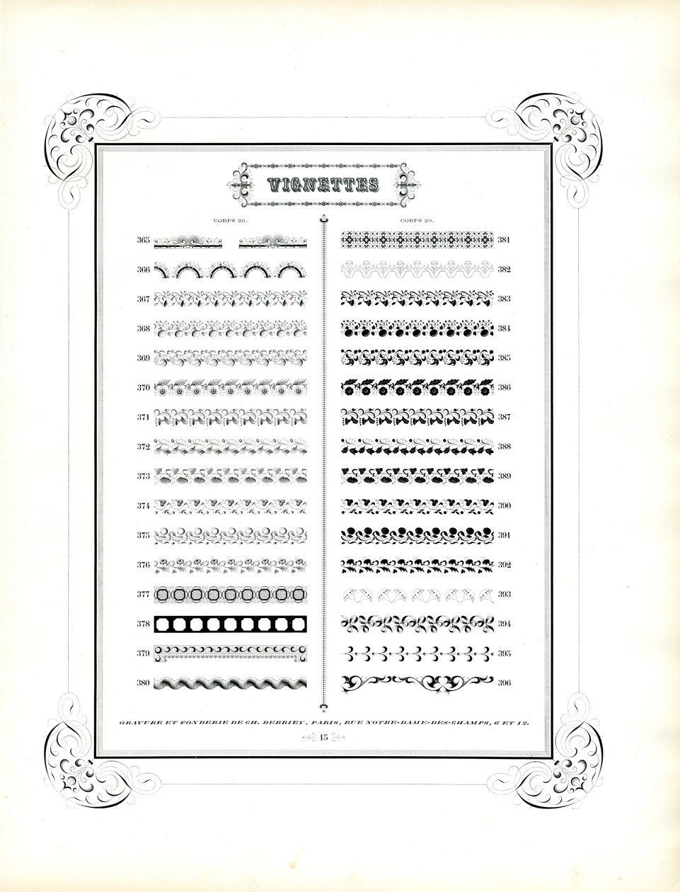 Sammlung von floralen und geometrischen Zierbändern von Charles Derriey