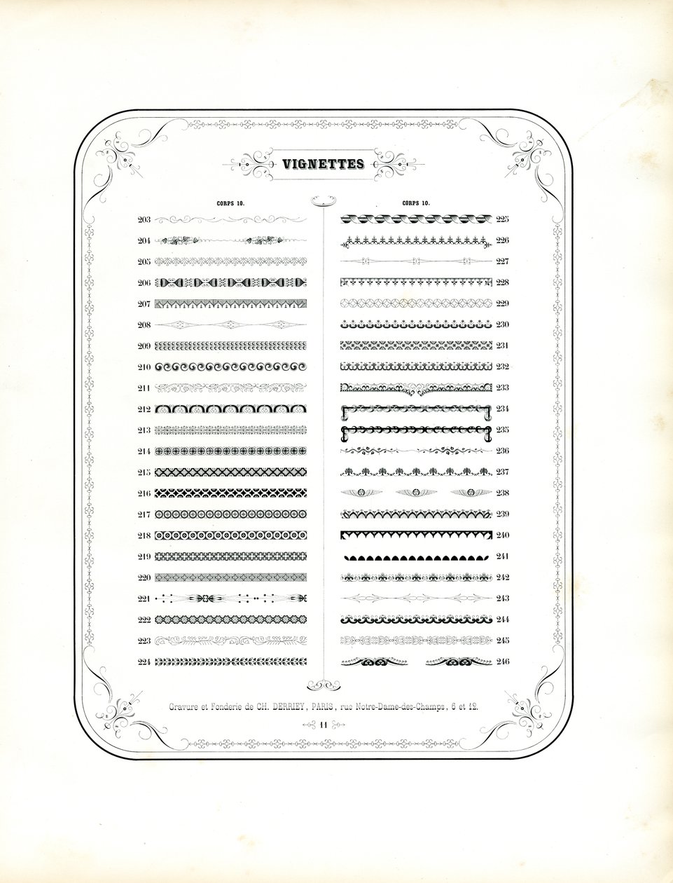 Sammlung von Zierrahmen und Vignetten von Charles Derriey