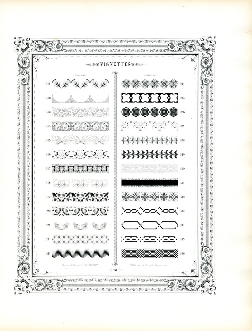 Dekorative Rahmen und ornamentale Muster von Charles Derriey