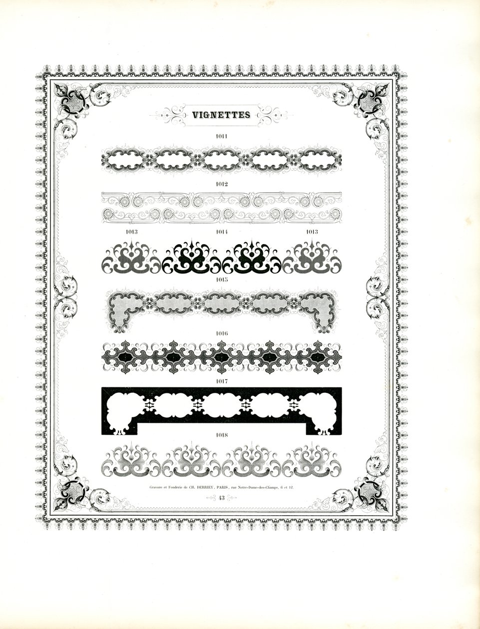 Dekorative Kettenmuster und ornamentale Rahmen von Charles Derriey