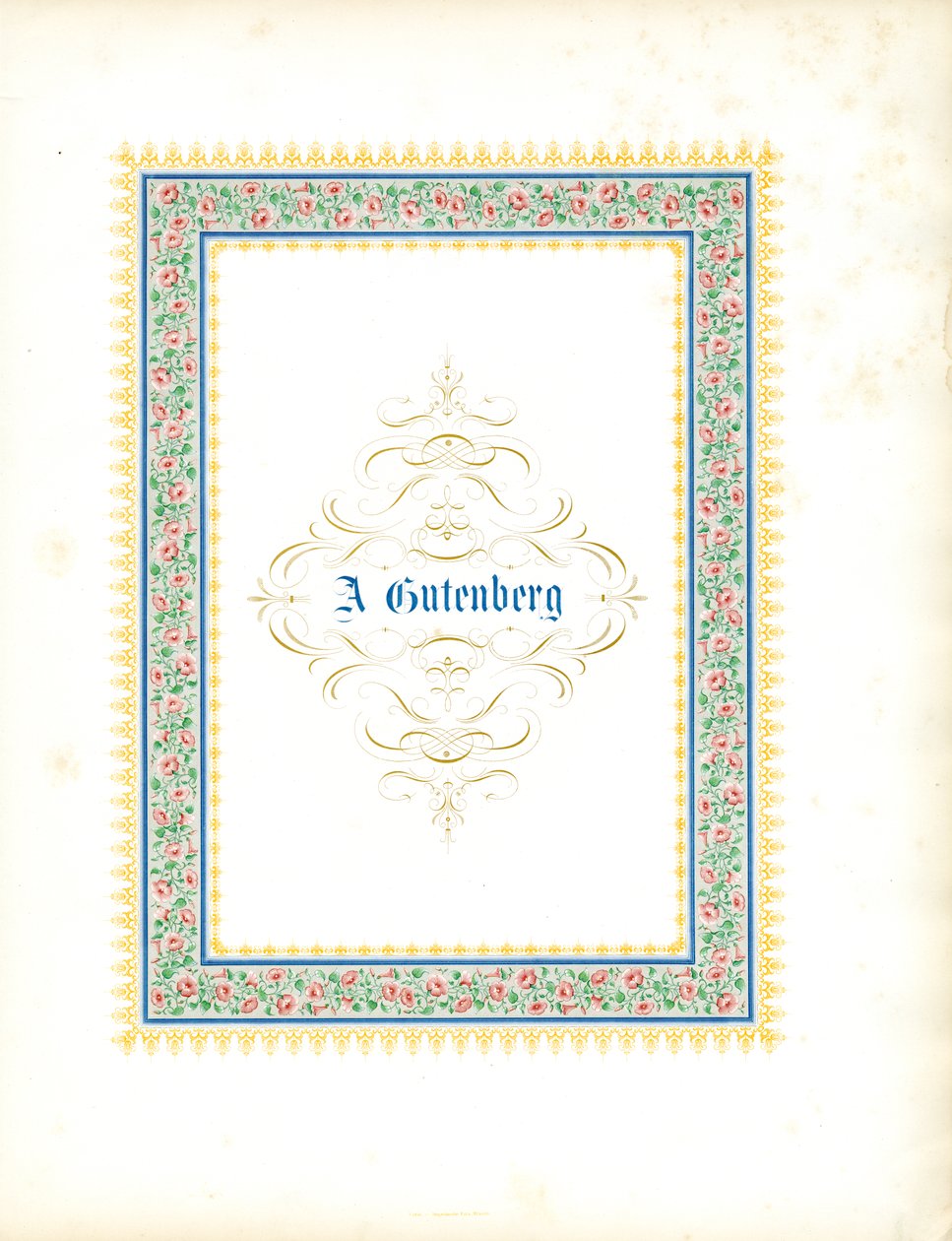 Dekorativer floraler Rahmen mit kalligraphischer Inschrift von Charles Derriey
