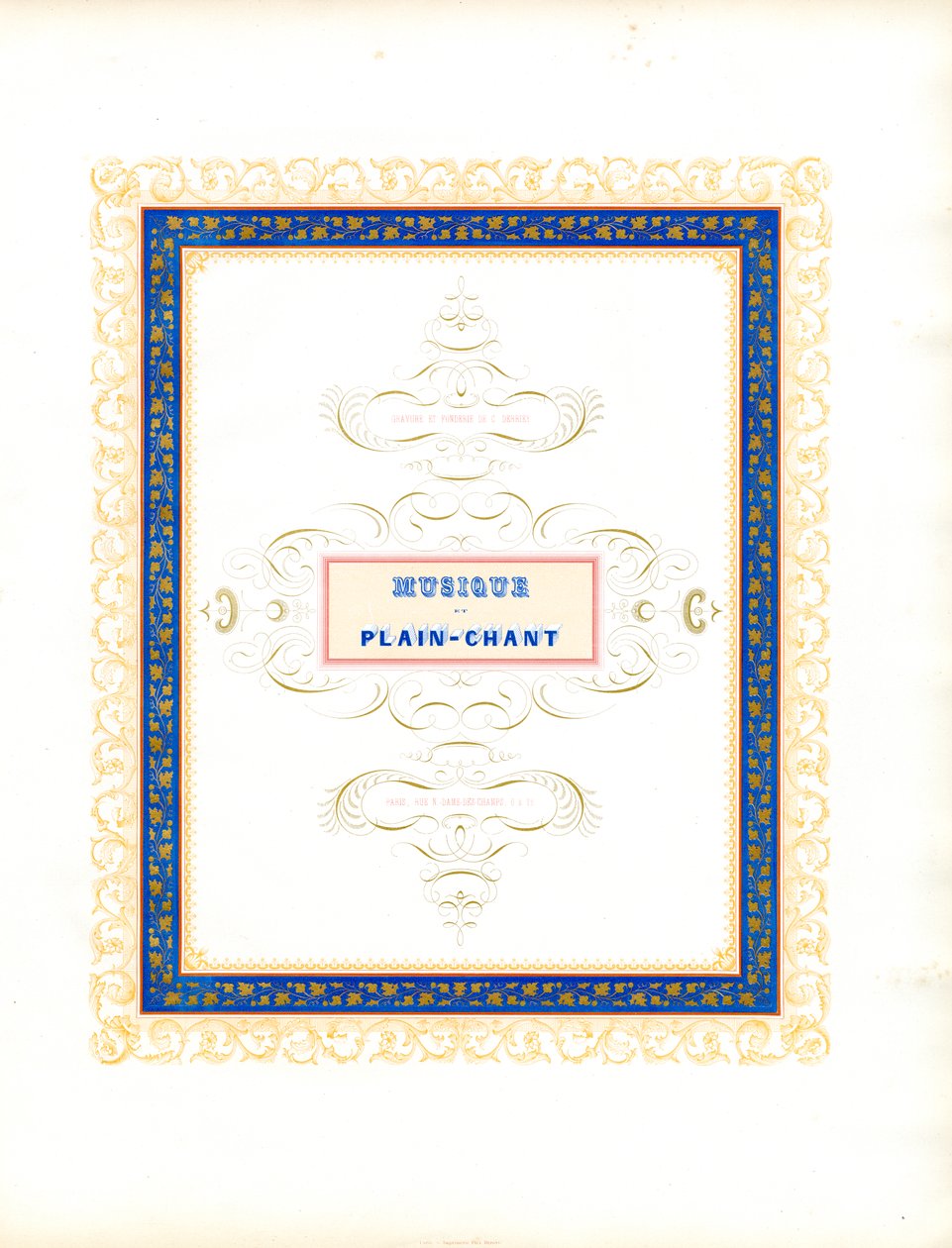 Dekorative Titelseite für Kirchenmusik von Charles Derriey