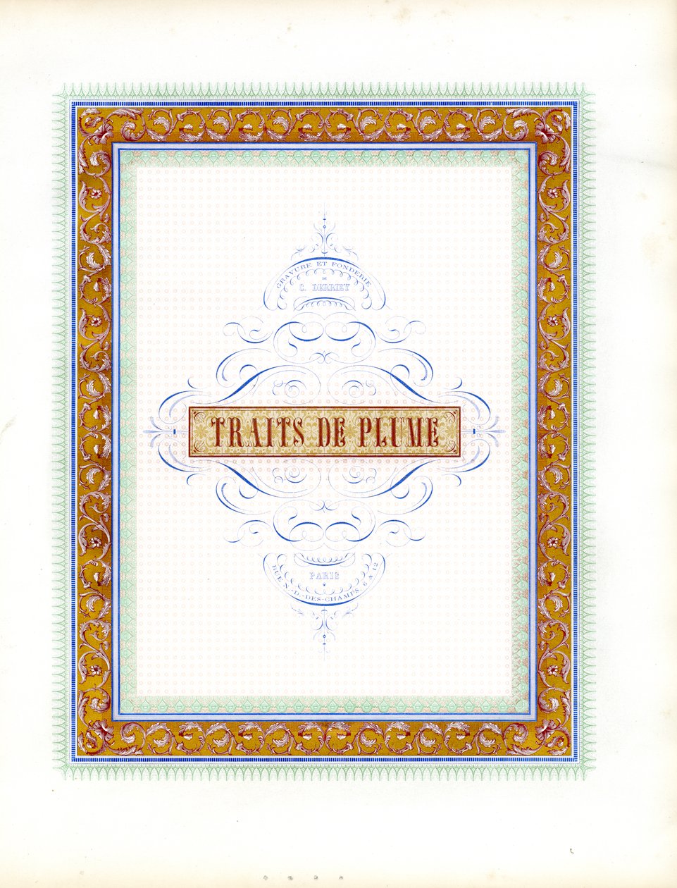 Dekorative Titelseite für Federverzierungen von Charles Derriey