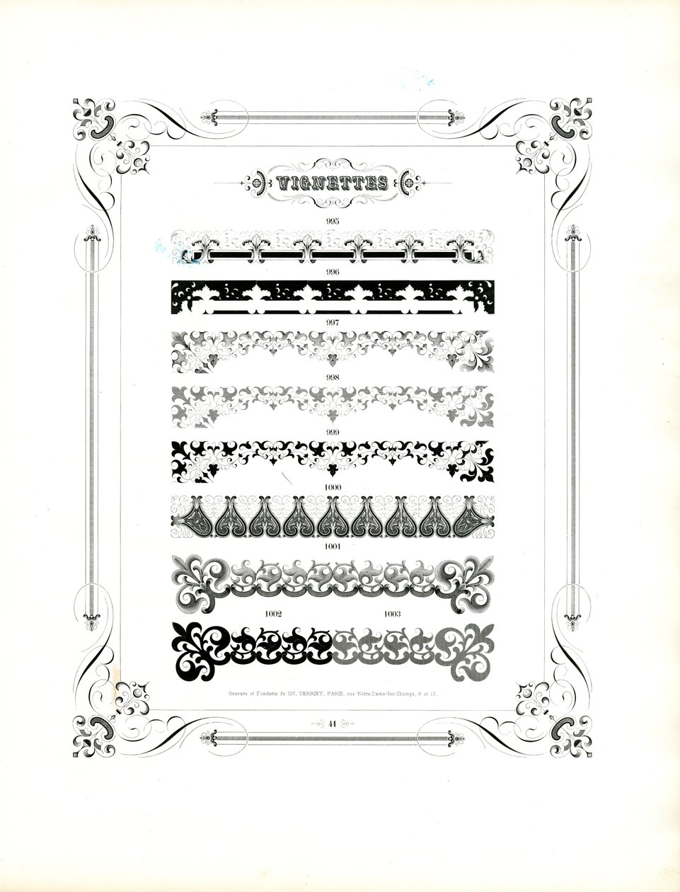 Ornamentale Rahmen und dekorative Regeln von Charles Derriey