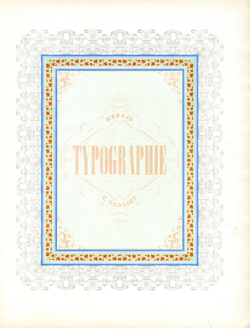 Zierliche Titelseitengestaltung für typografische Publikationen von Charles Derriey