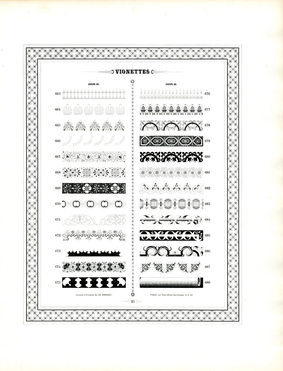 Typografische Ränder und Zierleisten von Charles Derriey