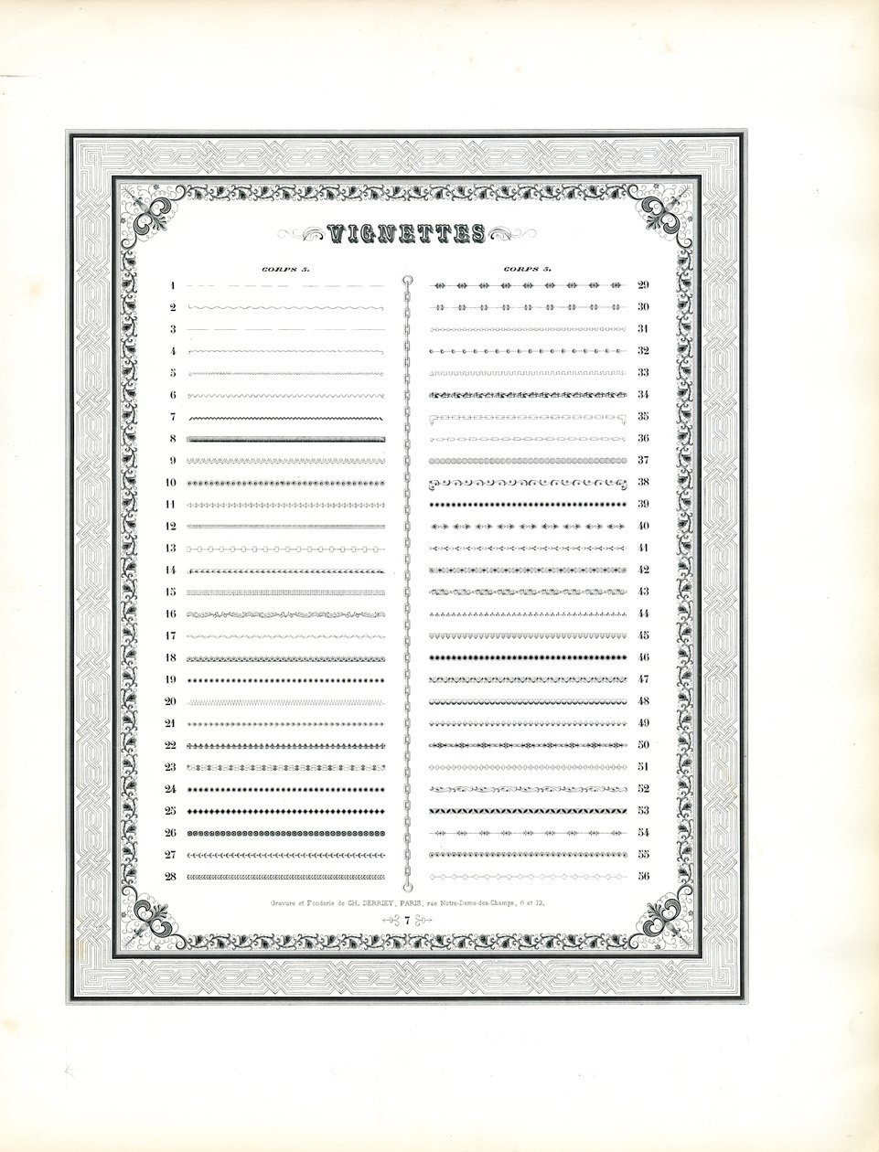 Vignetten-Musterkatalog Blatt 1 von Charles Derriey