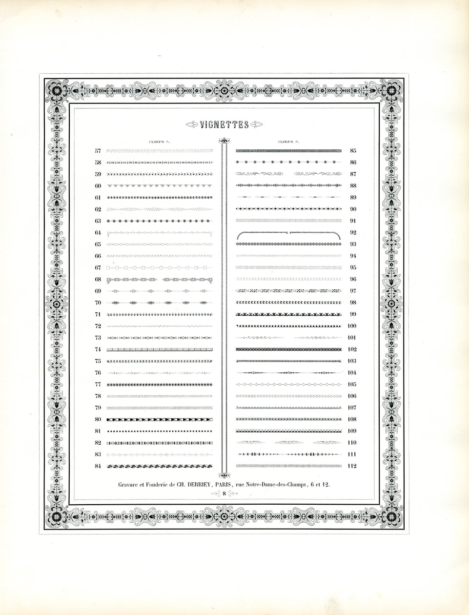 Vignetten-Musterkatalog Blatt 2 von Charles Derriey