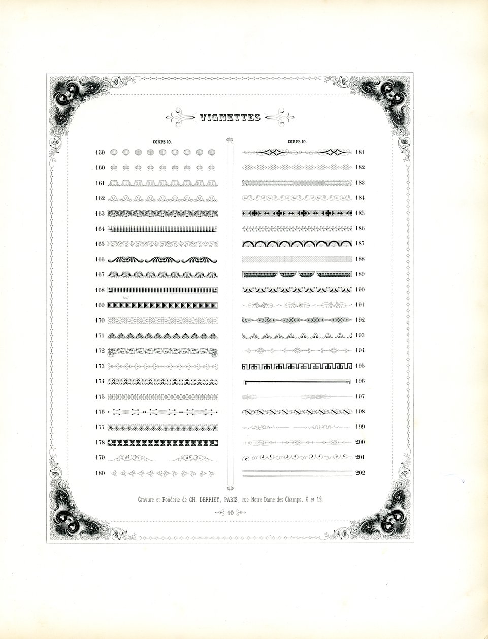 Vignetten-Musterkatalog Blatt 4 von Charles Derriey