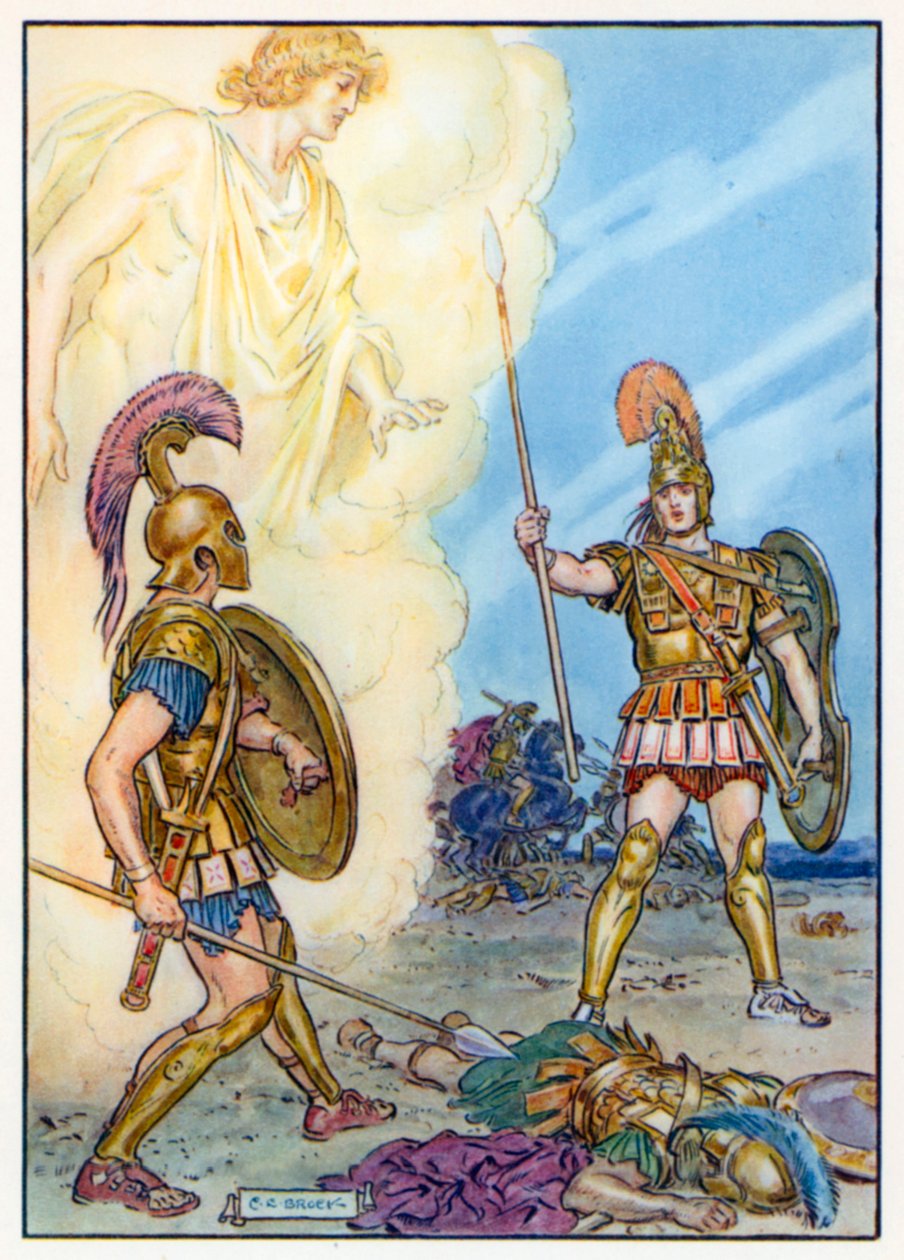 Hektor von Apollo gerettet von Charles Edmund (after) Brock