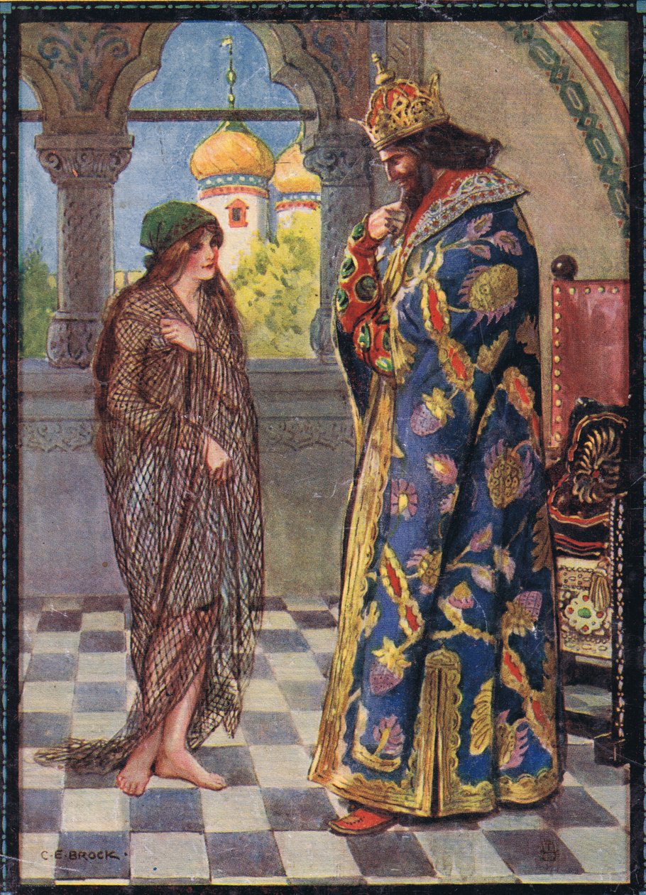Titelillustration aus Kindererzählungen aus rumänischen Legenden von Moses Gaster von Charles Edmund Brock