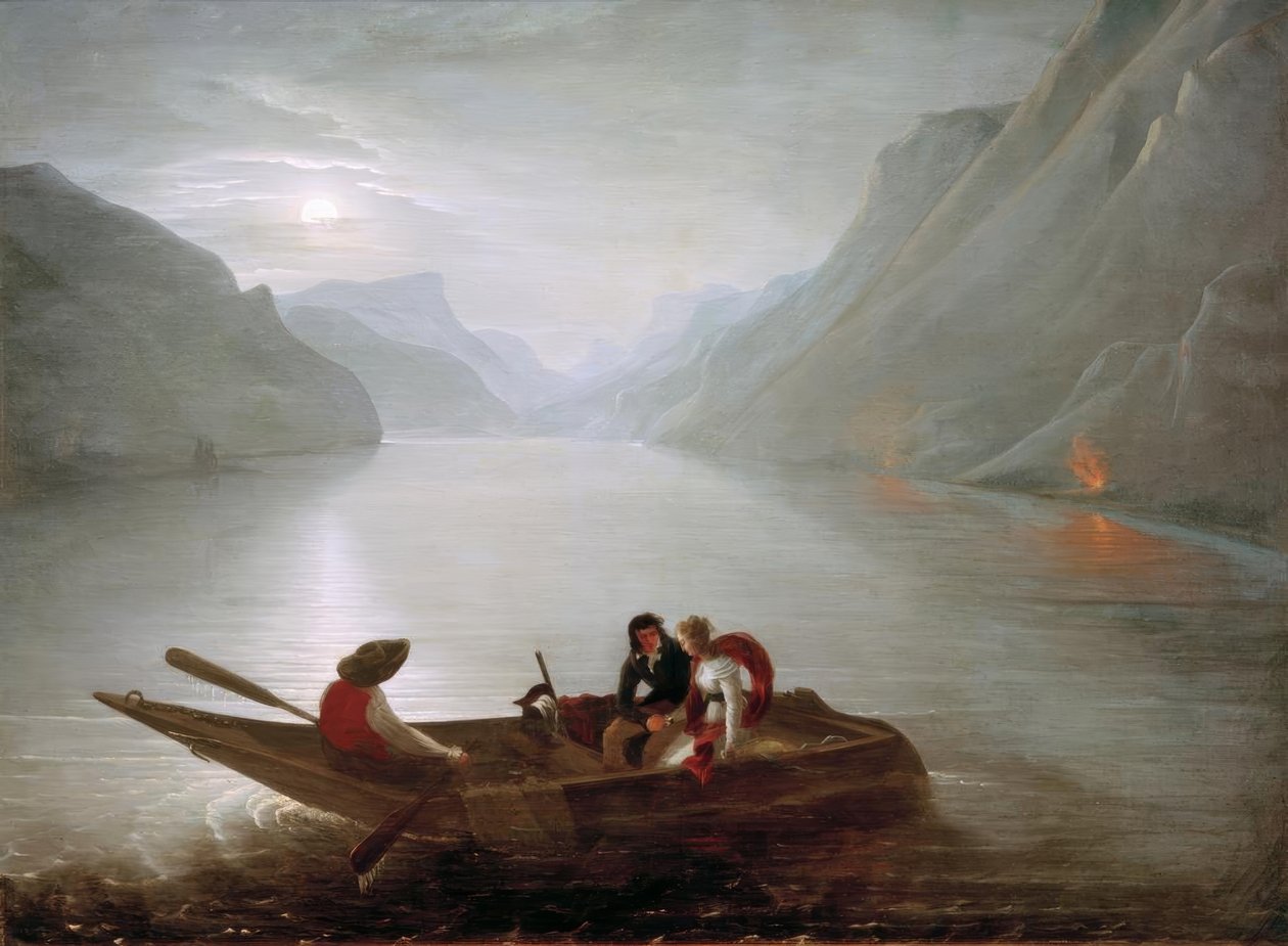 Julie und Saint-Preux auf dem Genfer See von Charles Edouard Crespy Le Prince