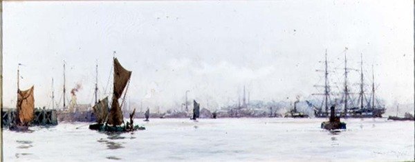 Blick nach Westen von Tilbury von Charles Edward Dixon