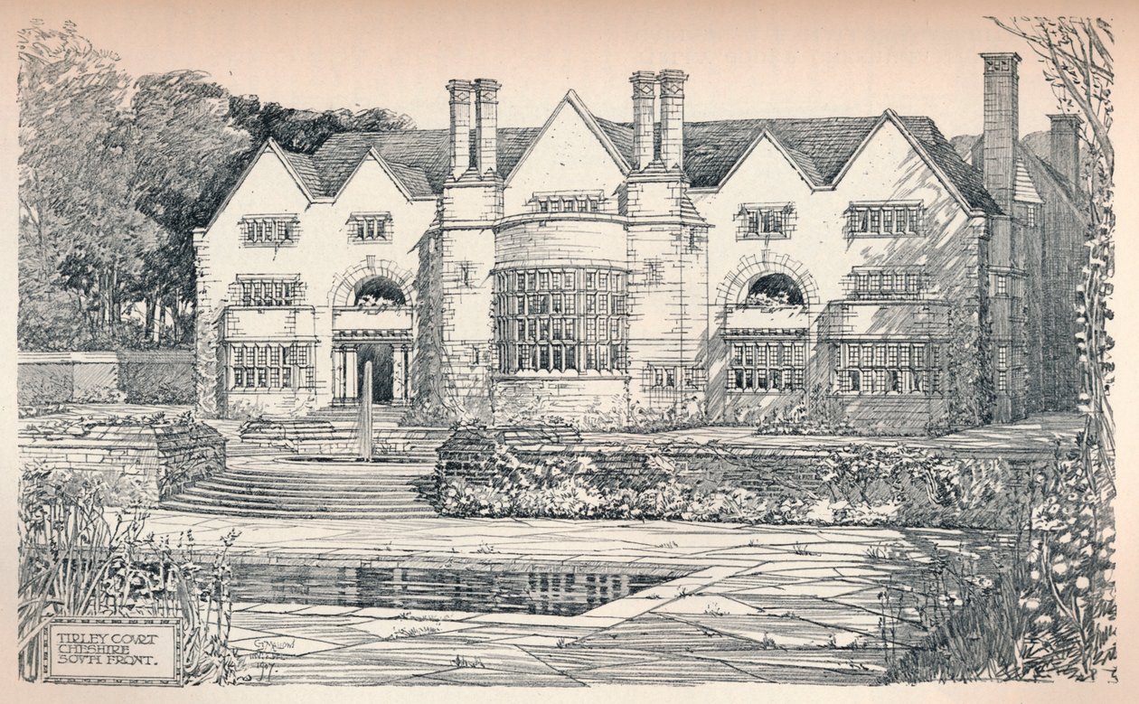 Tirley Court, Cheshire: Südfront, 1906 von Charles Edward Mallows