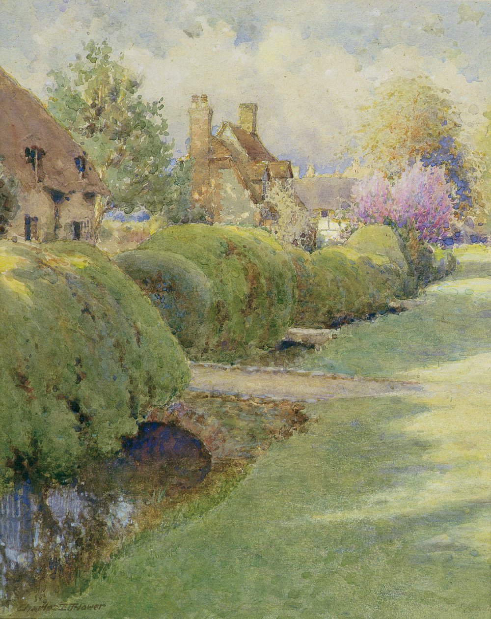 Die Buchsbaumhecke, Warborough, Oxon von Charles Edwin Flower