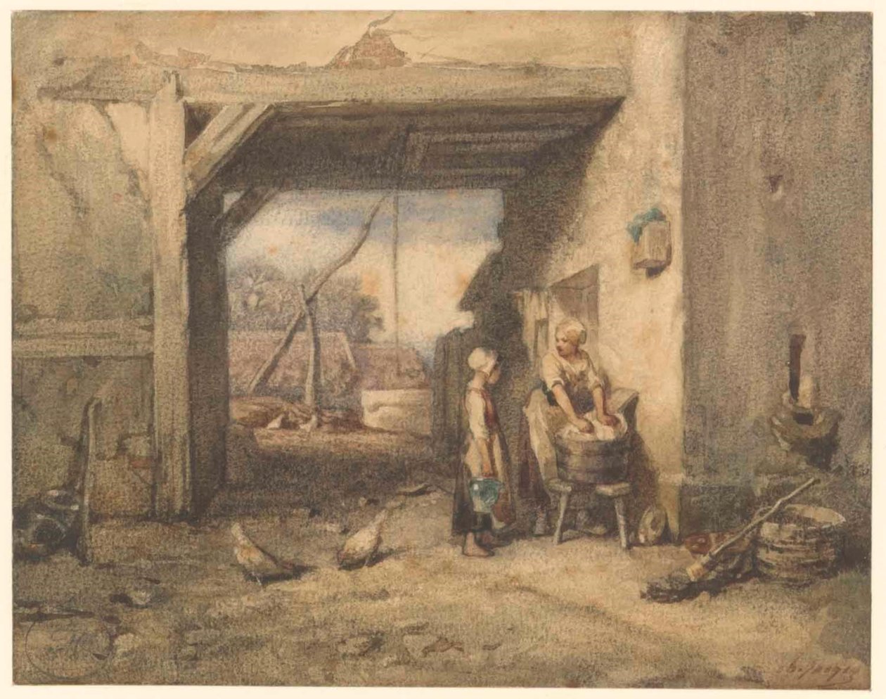 Ein Bauernhof von Charles Emile Jacque