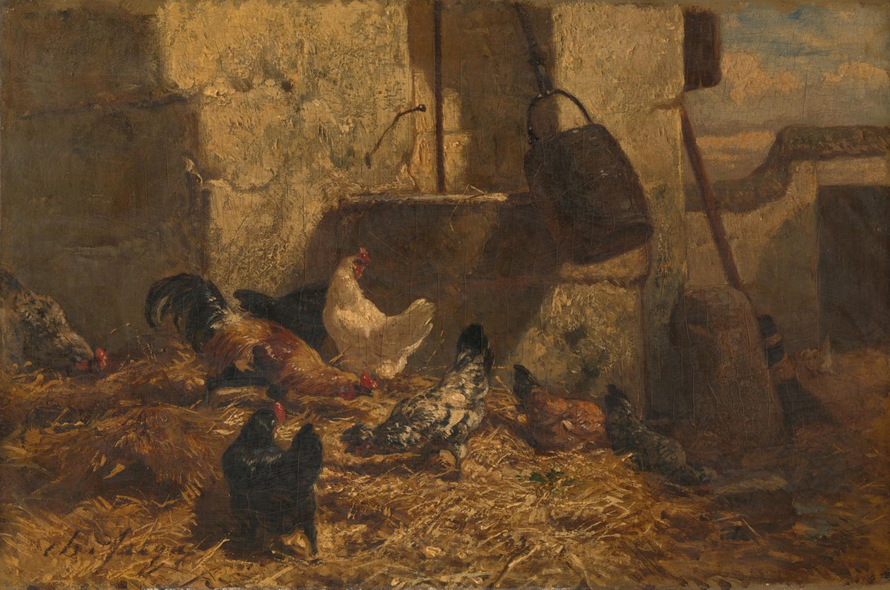 Hühner von Charles Emile Jacque