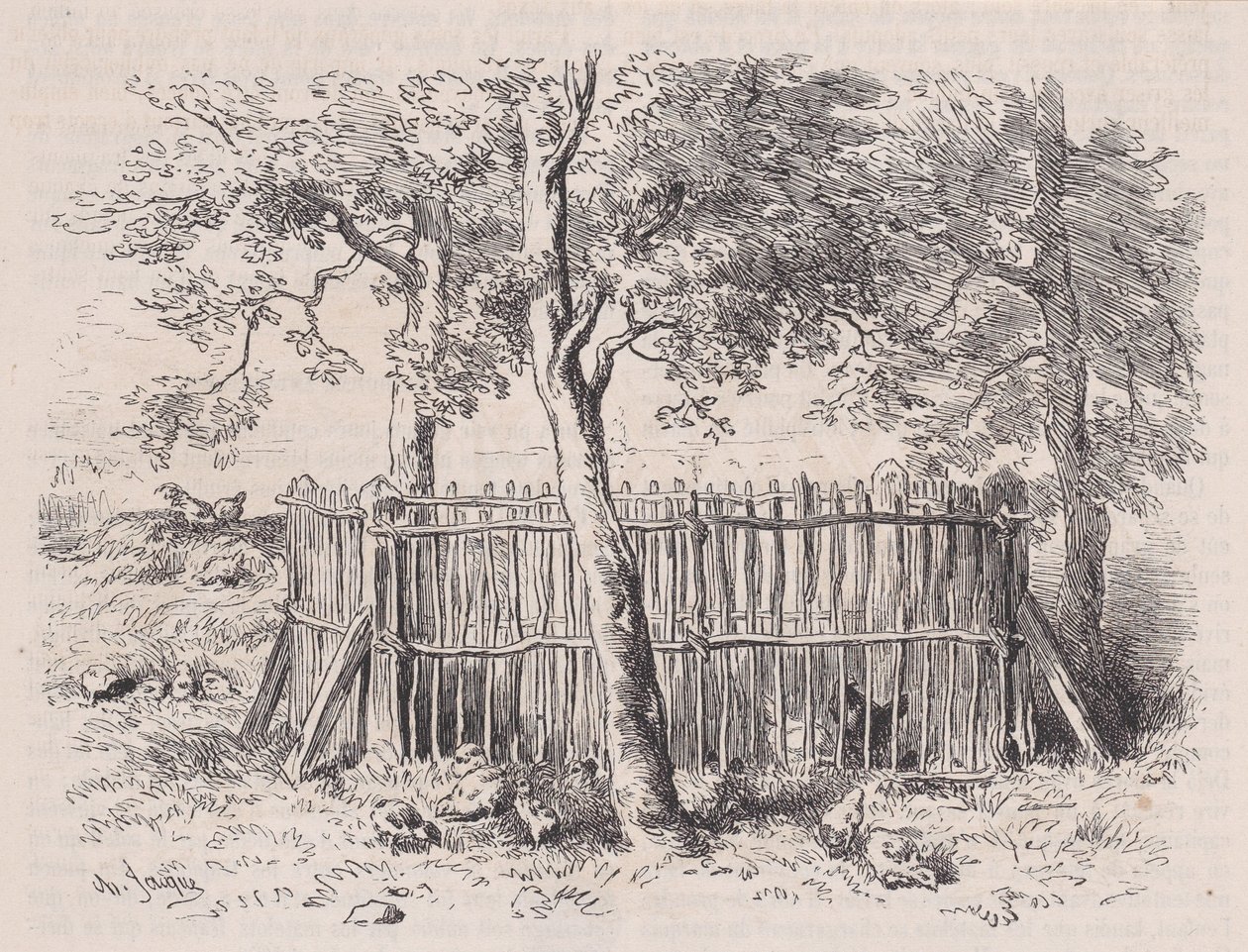 Parc à élèves, aus Magasin Pittoresque, ca. 1852 von Charles Emile Jacque