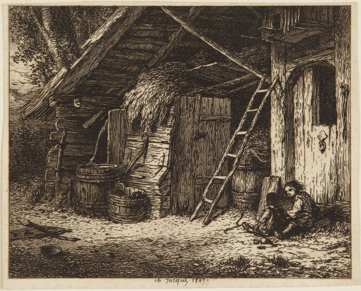 Der Hühnerstall - 1849 von Charles Emile Jacque