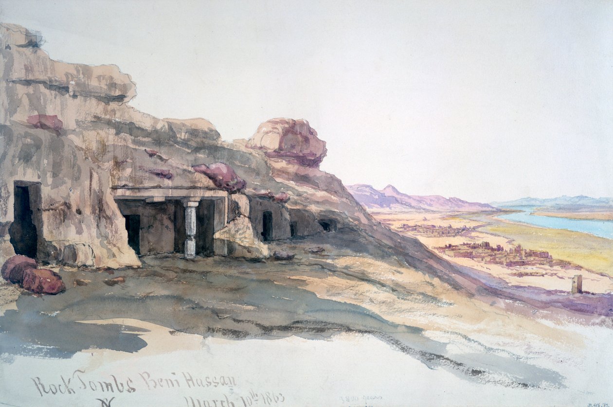 Felsengräber, Beni Hassan, 10. März 1863, Ägypten, 1863 von Charles Émile de Tournemine