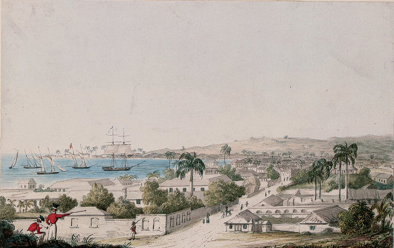 Ein Blick auf die Carlisle Bay und Bridgetown, Barbados von Charles Emilius Gold