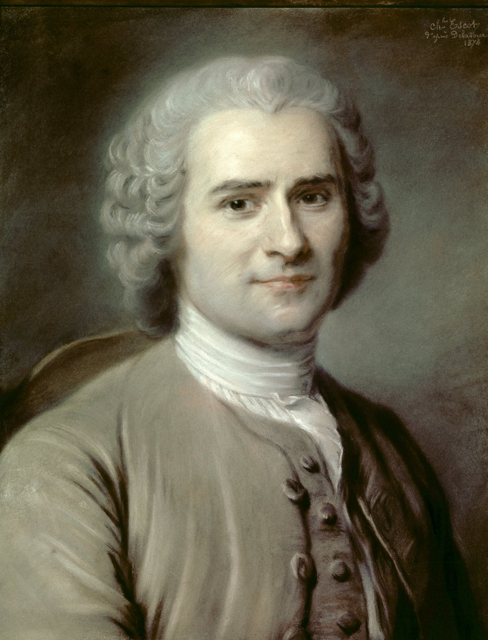 Porträt von Jean-Jacques Rousseau (1712-1778), Schweizer Philosoph von Charles Escot