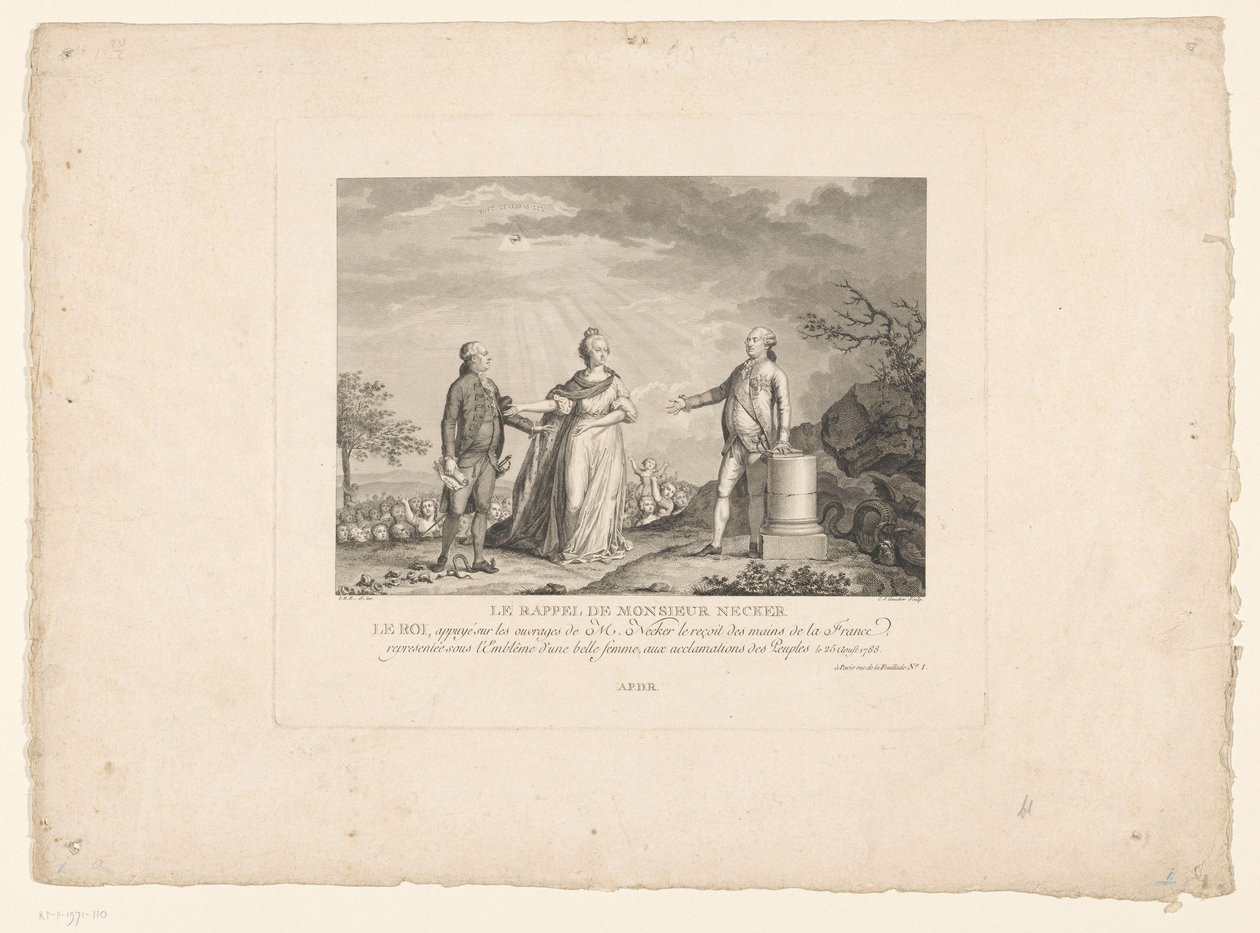 Rückkehr von Jacques Necker, 1788 von Charles Etienne Gaucher