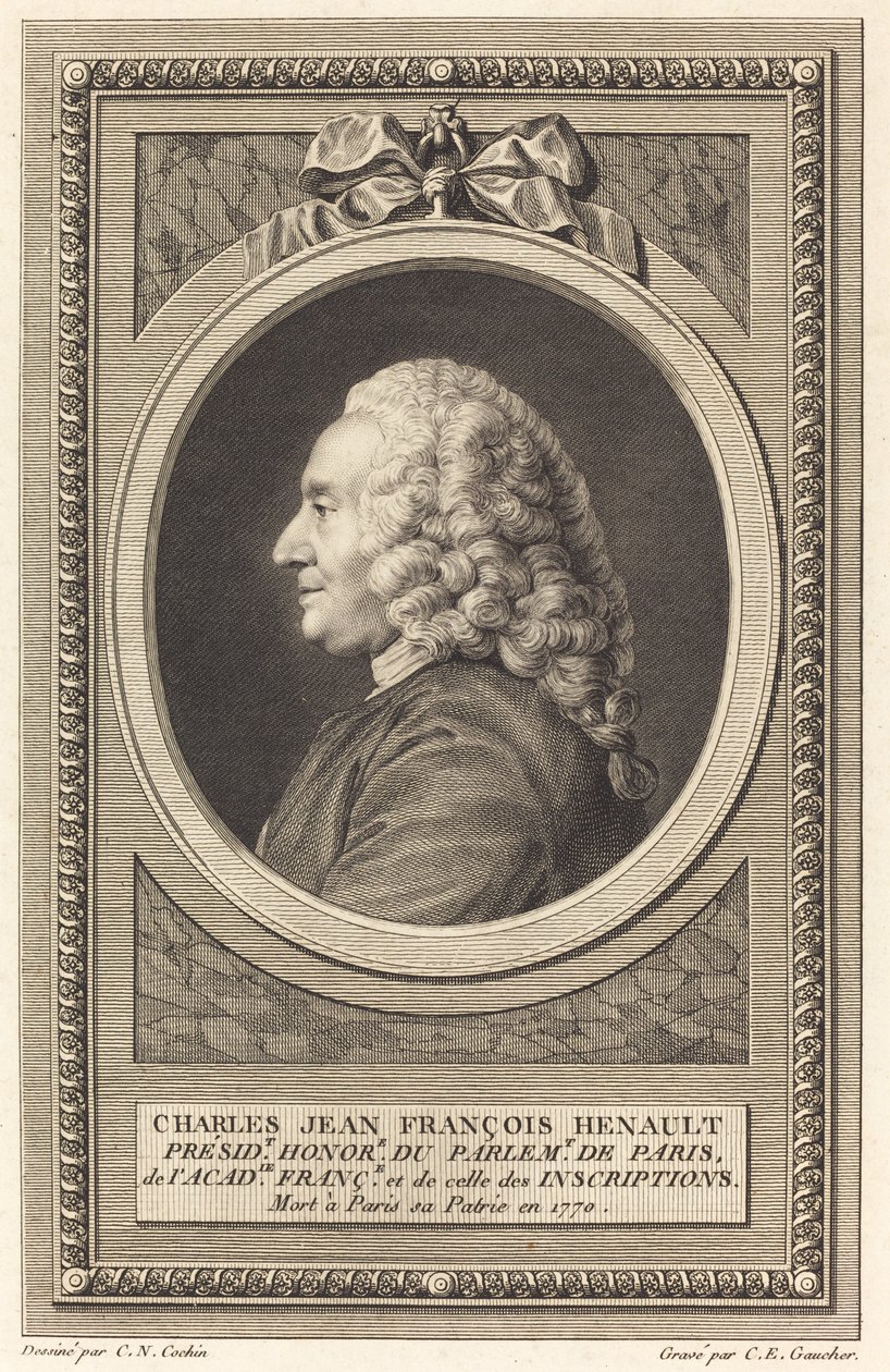Charles Jean Francois Henault von Charles Etienne Gaucher after Charles Nicolas Cochin II