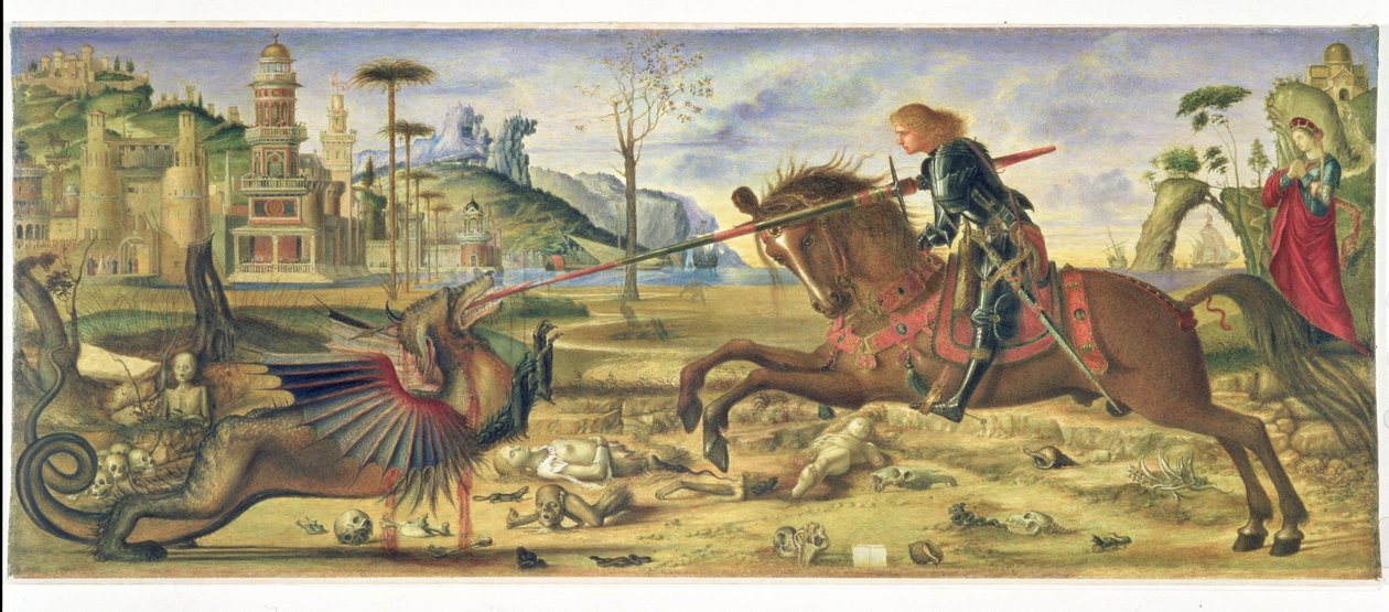 Nach Carpaccio - St. Georg und der Drache, 1885 von Charles Fairfax Murray