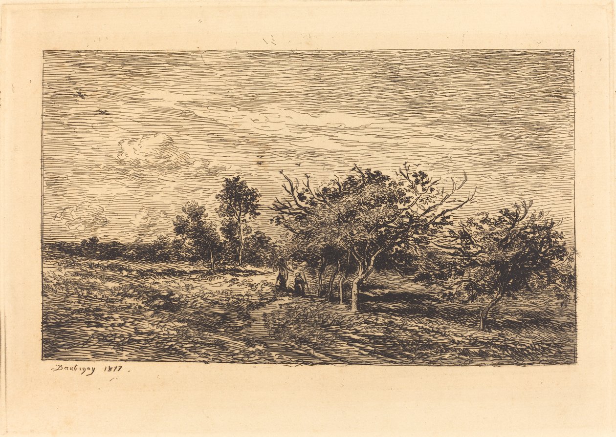 Apfelbäume in Auvers von Charles Francois Daubigny