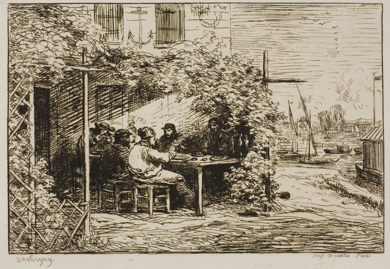 Abschiedsfrühstück in Asnières von Charles Francois Daubigny