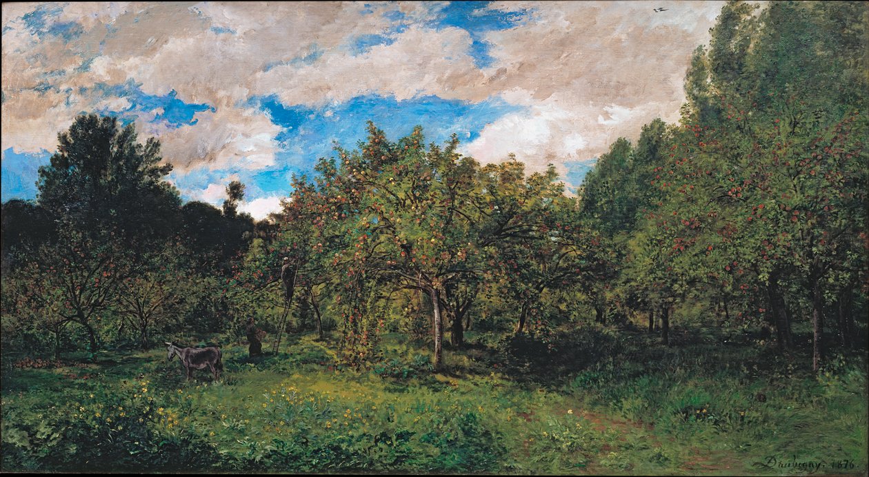 Französischer Obstgarten zur Erntezeit von Charles Francois Daubigny