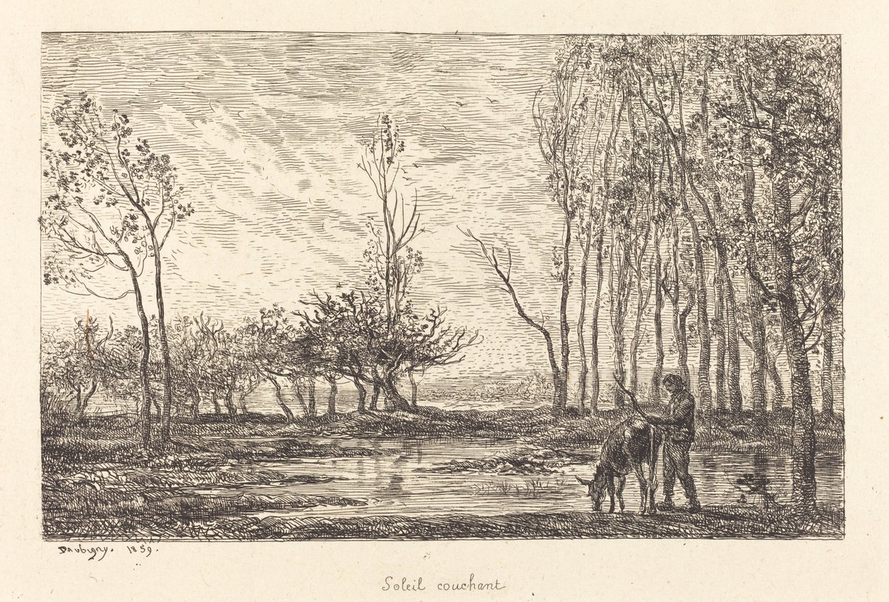 Sonnenuntergang von Charles Francois Daubigny