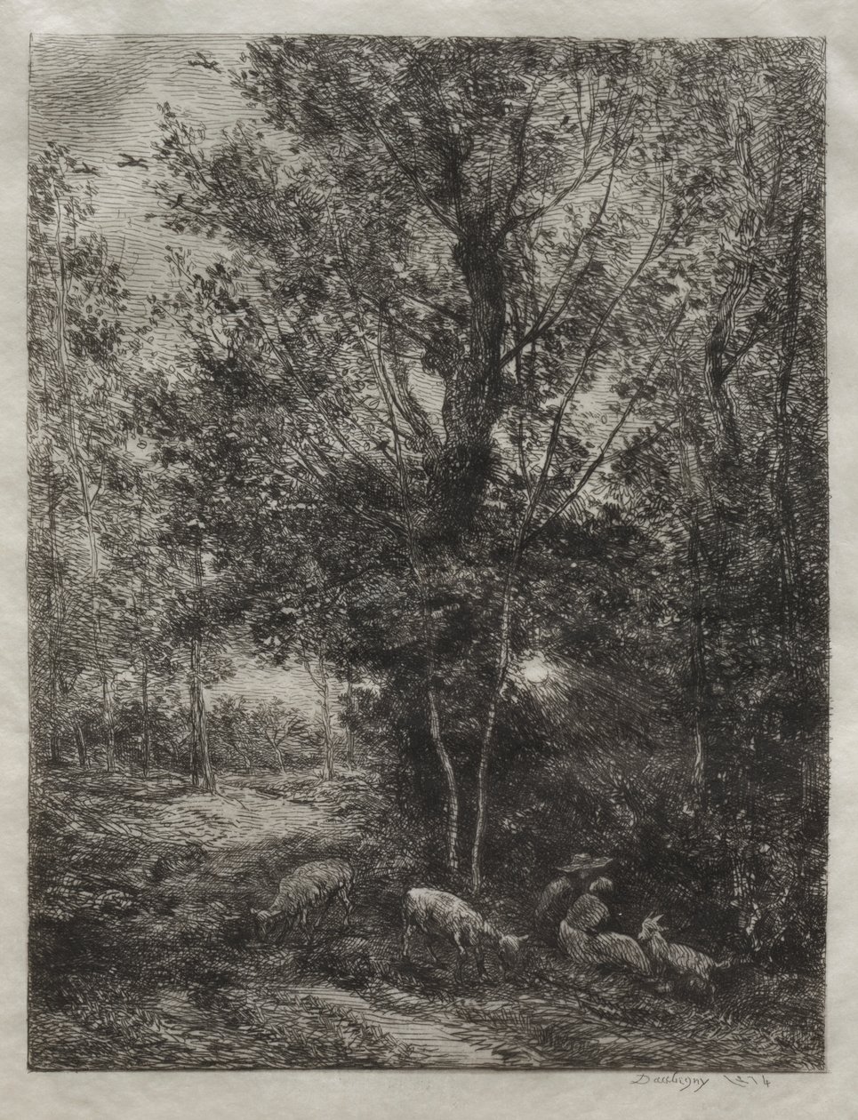 Der Schäfer und die Schäferin von Charles Francois Daubigny