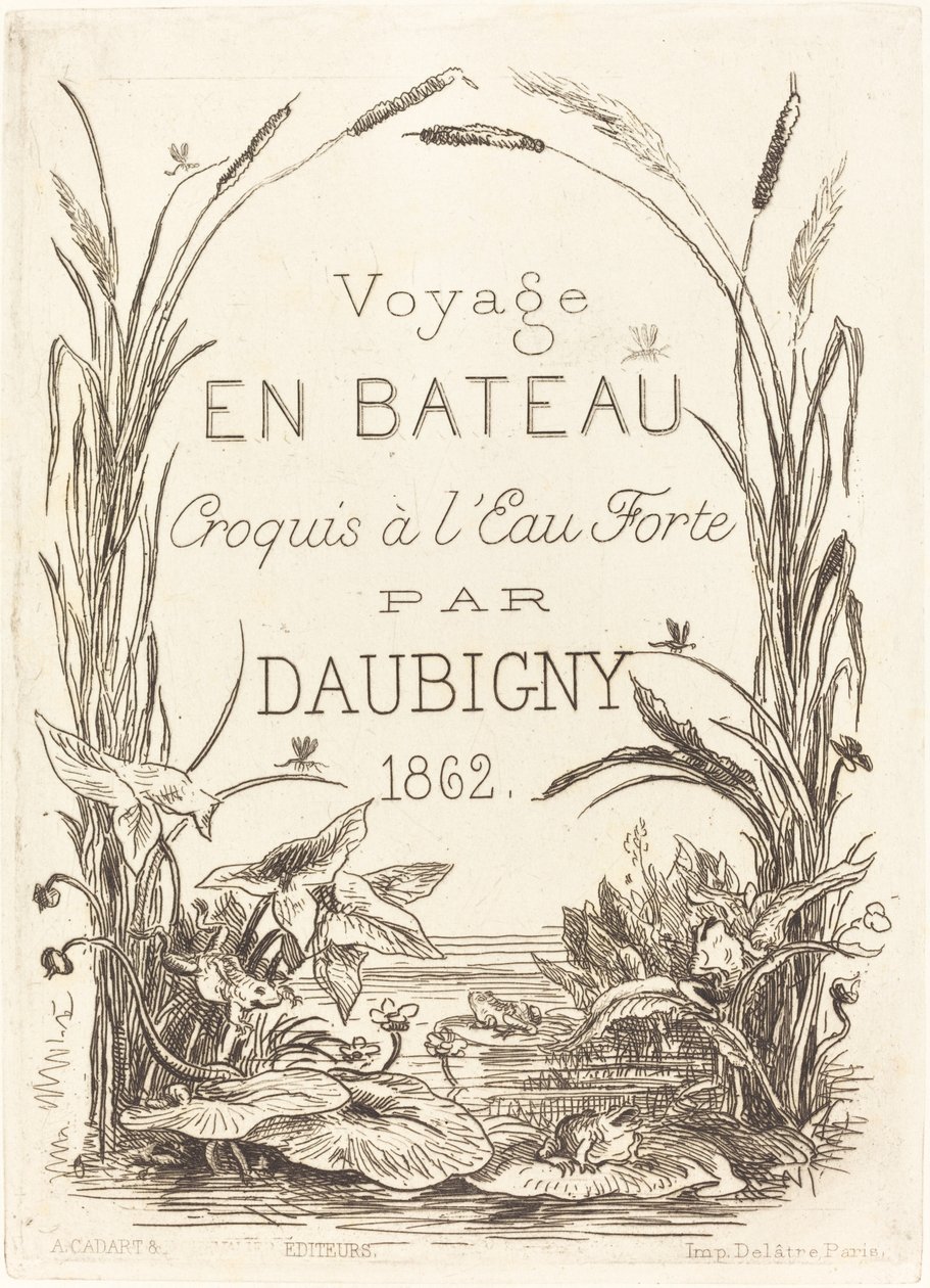 Titelseite für "Voyage en bateau" von Charles Francois Daubigny