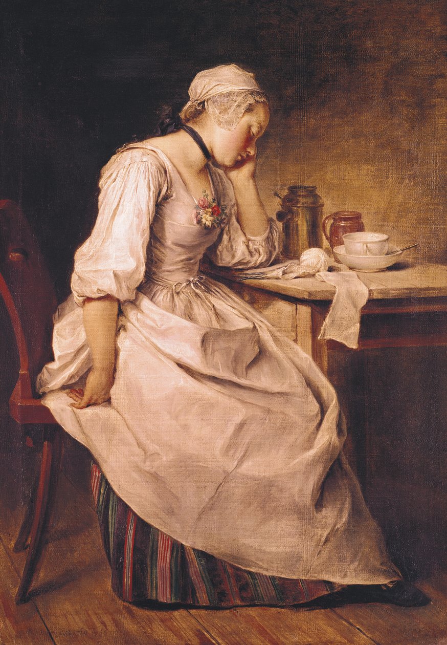 Junge Frau schläft von Charles Francois Hutin